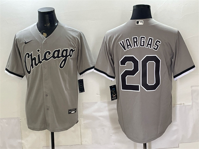 Men's Chicago White Sox #20 Miguel Vargas Grey Stitched Baseball Jersey Men's Chicago White Sox #20 Miguel Vargas Grey Stitched Baseball Jersey